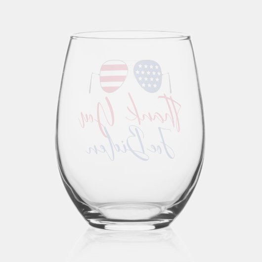 Dank je Joe Biden herdenking Wijnglas Zonder Voet (Achterkant)