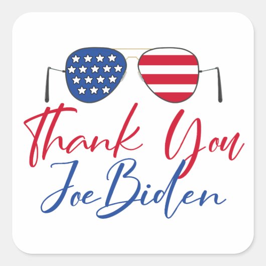 Dank je Joe Biden Vierkante Sticker (Voorkant)
