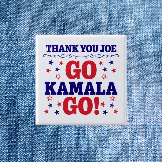Dank je Joe | Go Kamala Go! Vierkante Button 5,1 Cm