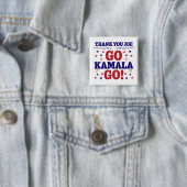 Dank je Joe | Go Kamala Go! Vierkante Button 5,1 Cm (In situ)