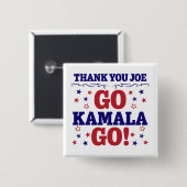 Dank je Joe | Go Kamala Go! Vierkante Button 5,1 Cm (Voorkant /achterkant)