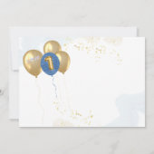 Dank je jongen golf thema foto eerste verjaardag bedankkaart (Achterkant)