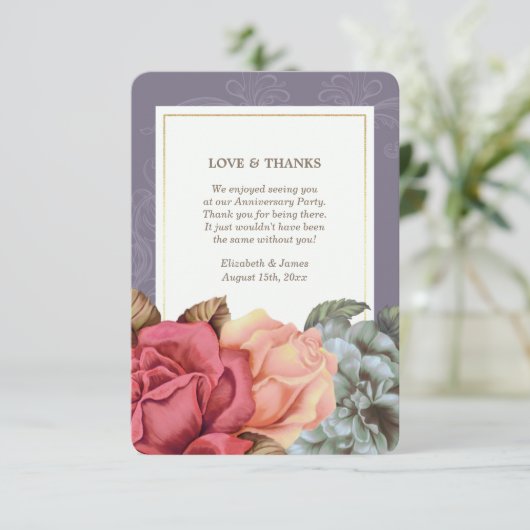 Dank je Jubileum platte Kaarten (Staand voorkant)