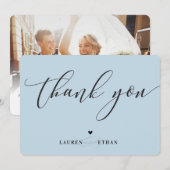 DANK JE JULLIE trouwfoto elegant chic duck egg blu Kaart (Voorkant / Achterkant)