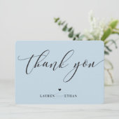 DANK JE JULLIE trouwfoto elegant chic duck egg blu Kaart (Staand voorkant)