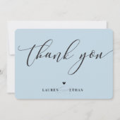 DANK JE JULLIE trouwfoto elegant chic duck egg blu Kaart (Voorkant)