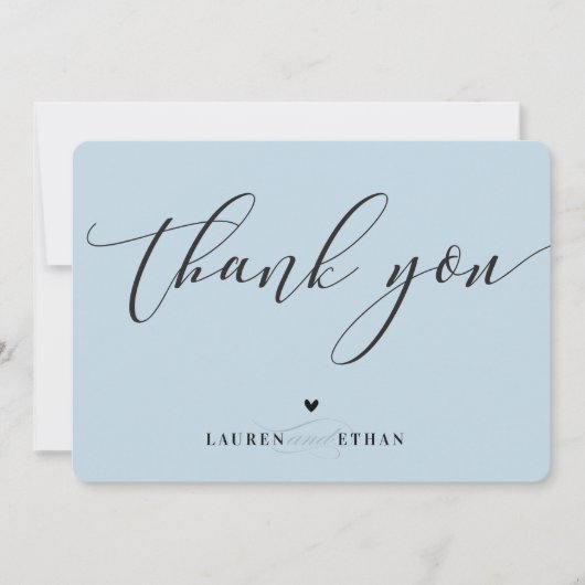 DANK JE JULLIE trouwfoto elegant chic duck egg blu Kaart (Voorkant)