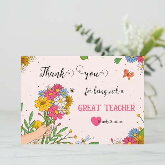 Dank je Kaart Bouquet (Staand voorkant)