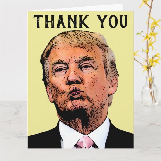 DANK JE KAART DONALD TRUMP KISS (Gele Bloem)