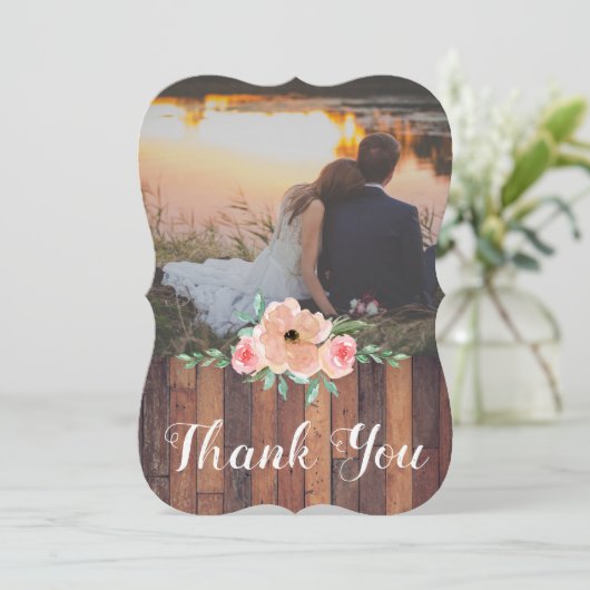 Dank je | Kaart na bruiloft (Staand voorkant)