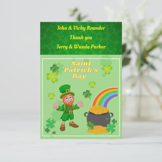 Dank je, kaart St. Patrick's Day. (Staand voorkant)