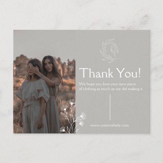 Dank je kaart voor kleding (Voorkant)