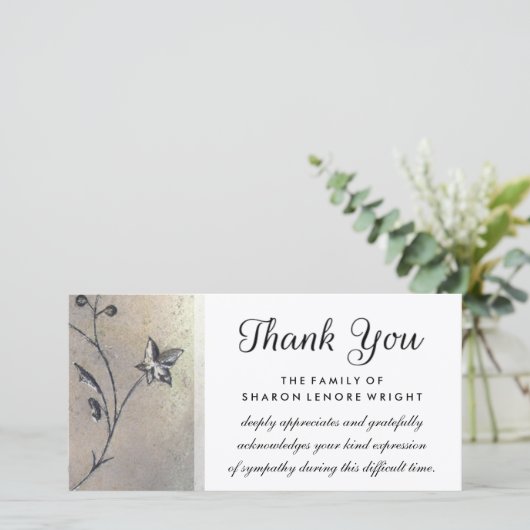 Dank je kaart voor sympathie in eenvoud (Staand voorkant)