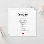 Dank je kaart voor vriend (Voorkant / Achterkant in situ)