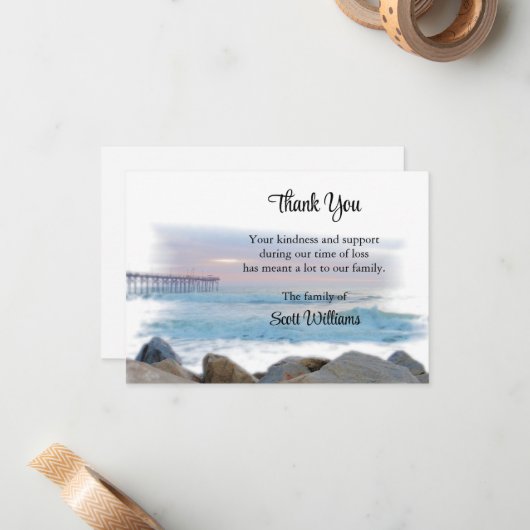 Dank je Kaarten, de Pier, Bereavement Notitiekaartje (Voorkant / Achterkant in situ)