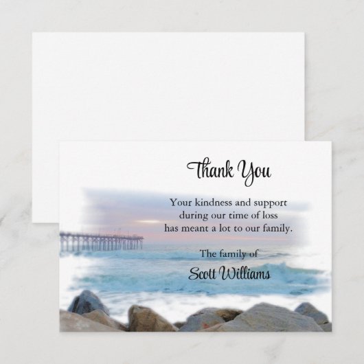 Dank je Kaarten, de Pier, Bereavement Notitiekaartje (Voorkant / Achterkant)