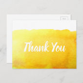 Dank je kanariegeel aquarel kunst citaat briefkaart (Voorkant / Achterkant)