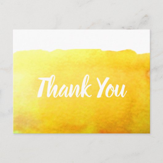 Dank je kanariegeel aquarel kunst citaat briefkaart (Voorkant)