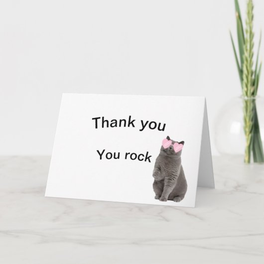 Dank je kat kaart "You Rock" (Voorkant)