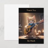 Dank je kat spelen gitaar bedankkaart (Voorkant / Achterkant)