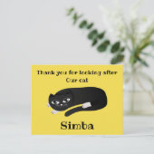 Dank je kattenoppas briefkaart (Staand voorkant)