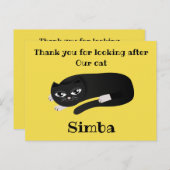 Dank je kattenoppasser briefkaart (Voorkant / Achterkant)