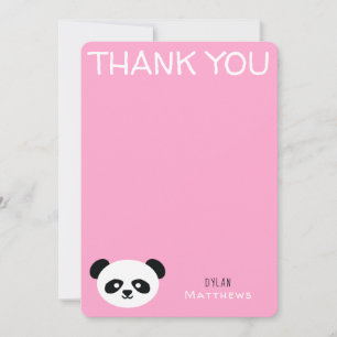 Dank je Kawaii Panda Beer Persoonlijke Roze Bedankkaart