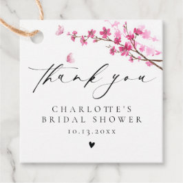 Dank je Kersenbloesem Roze Vlinder Bedankjes Labels