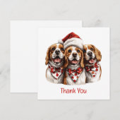 Dank je Kerstmis Beagle Honden Bedankkaart (Voorkant / Achterkant)
