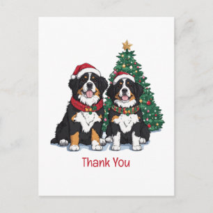 Dank je Kerstmis Berner Sennenhonden Briefkaart