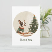 Dank je Kerstmis Boston Terrier Hond Bedankkaart (Staand voorkant)