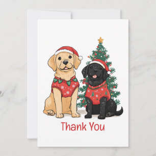 Dank Je Kerstmis Labrador Retriever Honden Bedankkaart
