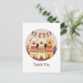 Dank je Kerstmis Labrador Retriever Honden Briefkaart (Staand voorkant)