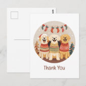Dank je Kerstmis Labrador Retriever Honden Briefkaart (Voorkant / Achterkant)