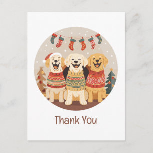 Dank je Kerstmis Labrador Retriever Honden Briefkaart