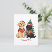 Dank je Kerstmis Labrador Retriever Honden Briefkaart (Staand voorkant)