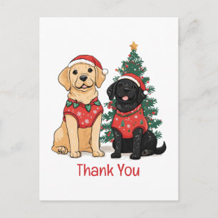 Dank je Kerstmis Labrador Retriever Honden Briefkaart