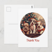 Dank Je Kerstmis Pit Bull Puppies Briefkaart (Voorkant / Achterkant)