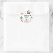 Dank je Kinder piratenpartij Baby-verjaardag Ronde Sticker (Tas)