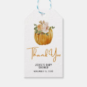 Dank je kleine pompoen Herfst Baby shower Cadeaulabel (Voorkant)
