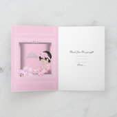 Dank je, kleine prinses Baby shower meisje roze Bedankkaart (Binnen)