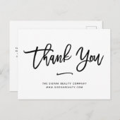 Dank je | Kleinhandel in zwart-wit Small Business Briefkaart (Voorkant / Achterkant)