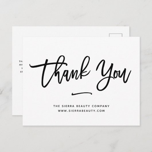 Dank je | Kleinhandel in zwart-wit Small Business Briefkaart (Voorkant / Achterkant)