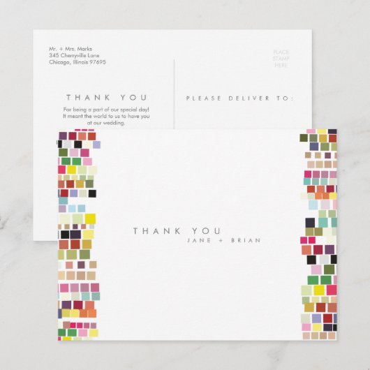 Dank je | Kleur Bazaar Briefkaart (Voorkant / Achterkant)