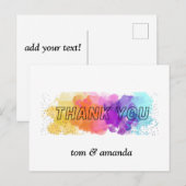 dank je kleur Vouw Uitnodiging (Voorkant / Achterkant)