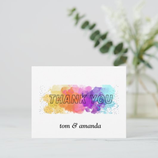 dank je kleur Vouw Uitnodiging Briefkaart (Staand voorkant)