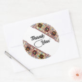 Dank je Kleurrijke Palestijnse Tatreez Sticker (Envelop)