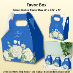 Dank je, kobaltblauw en wit bedankdoosjes<br><div class="desc">Bekijk het assortiment Favor Boxes -</div>