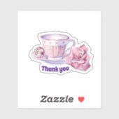 Dank je koffie en roos sticker (Vel)