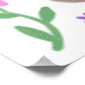 Dank je: Konijn met Bloemen Poster (Hoek)
